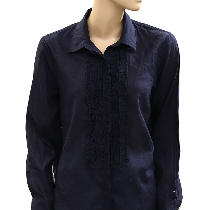 Voyageur by MERSEA Tuxedo Ruffle Shirt Top