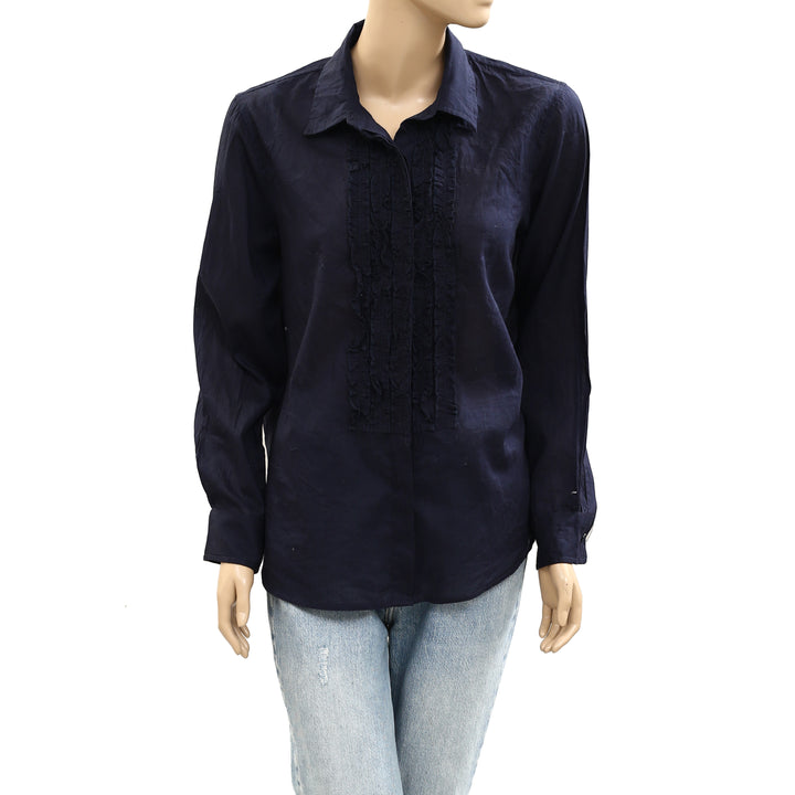 Voyageur by MERSEA Tuxedo Ruffle Shirt Top