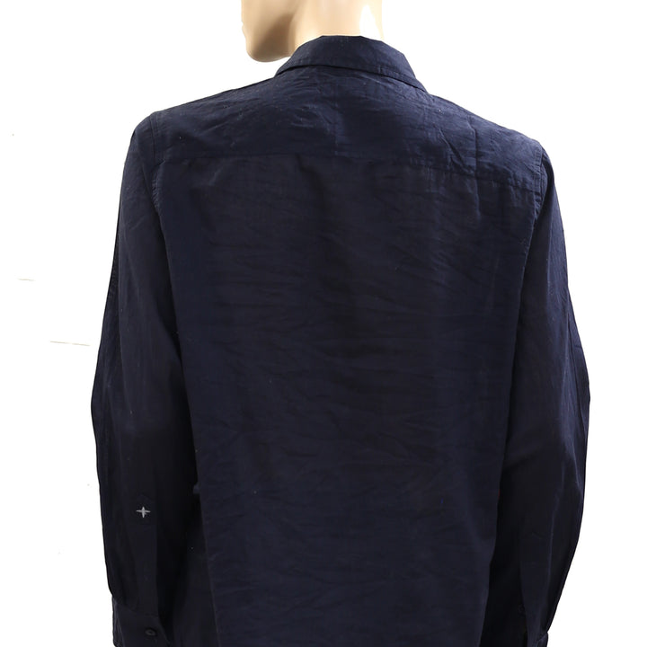 Voyageur by MERSEA Tuxedo Ruffle Shirt Top