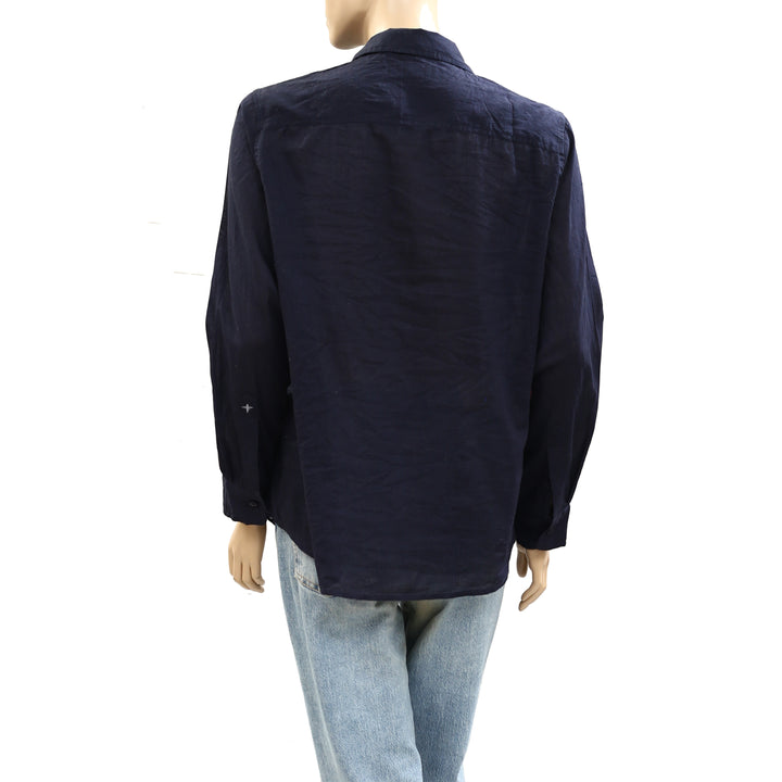 Voyageur by MERSEA Tuxedo Ruffle Shirt Top