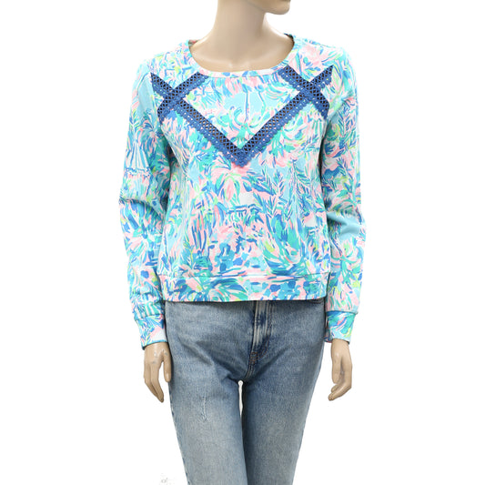 Lilly Pulitzer Crochet Lace Print Blouse Top