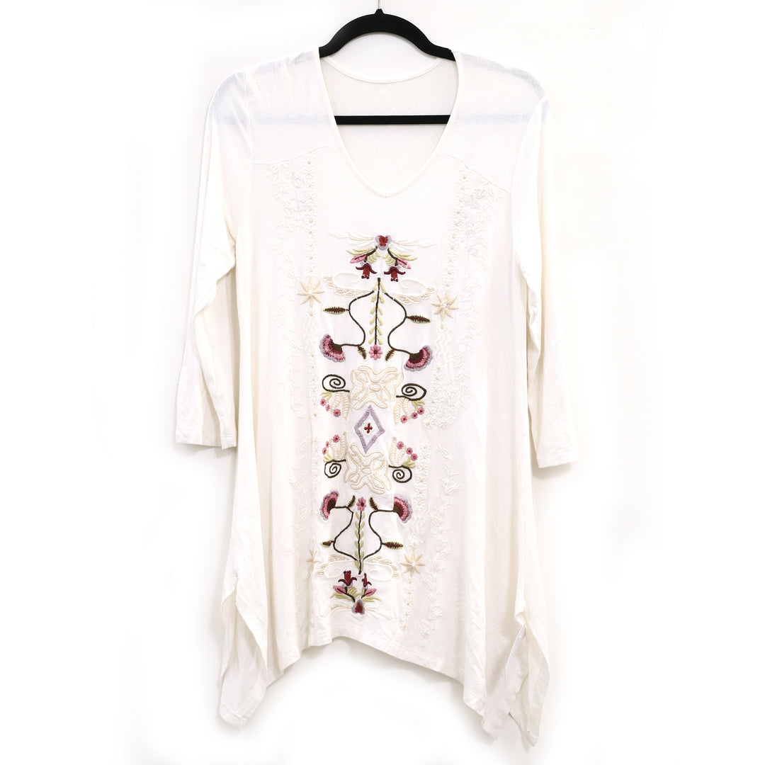 Caite Anthropologie Embroidered Tunic Top