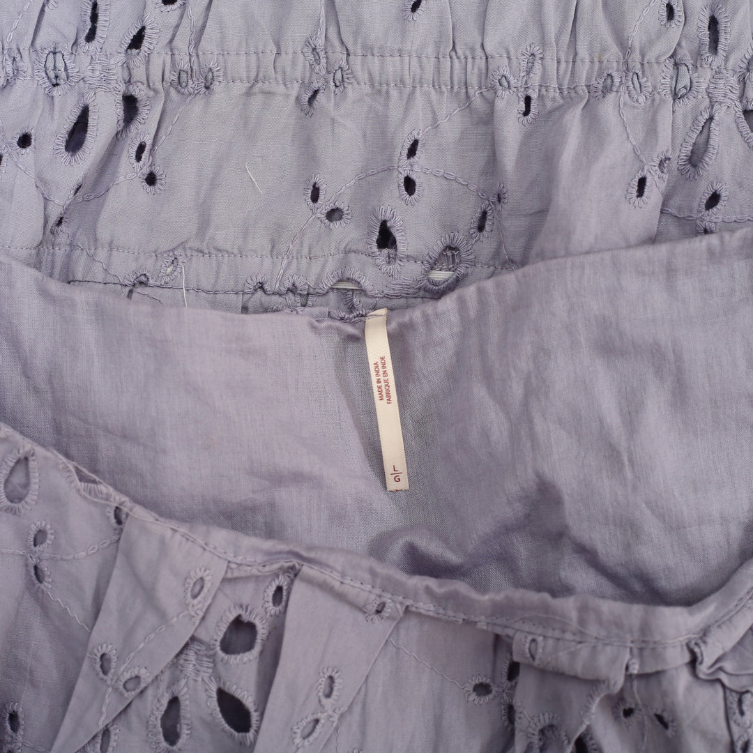 Free People Jude Eyelet Embroidered Blouse Top