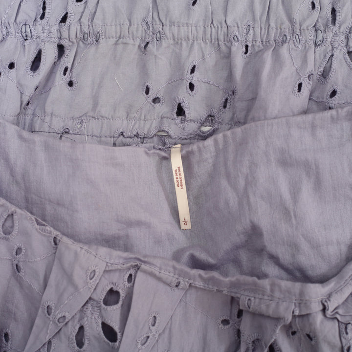 Free People Jude Eyelet Embroidered Blouse Top