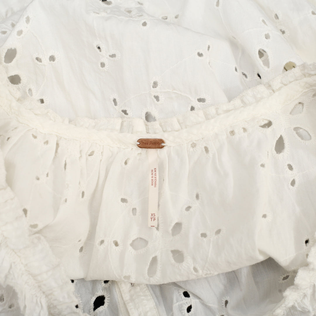 Free People Eyelet Embroidered Buttondown Tank Top
