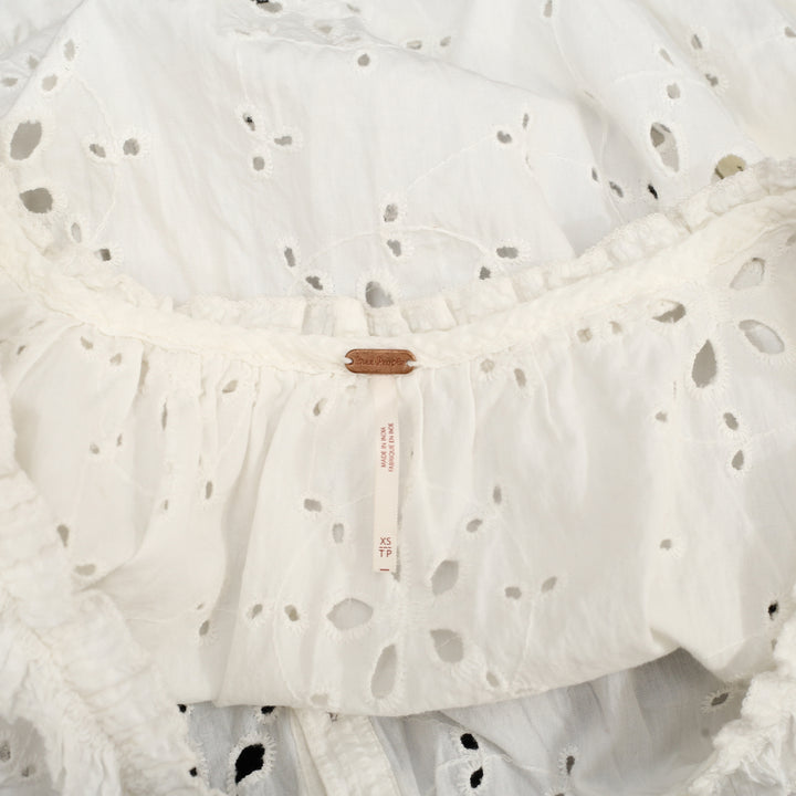 Free People Eyelet Embroidered Buttondown Tank Top