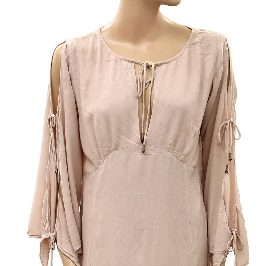 Free People Midi Dress Slit Sleeve A-line silhouette Boho