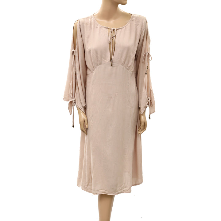 Free People Midi Dress Slit Sleeve A-line silhouette Boho