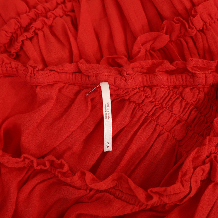 Free People Pink Sands Ruched Long Sleeve Cropped Top