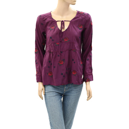 Odd Molly Anthropologie Refrain Rose Floral Blouse Top