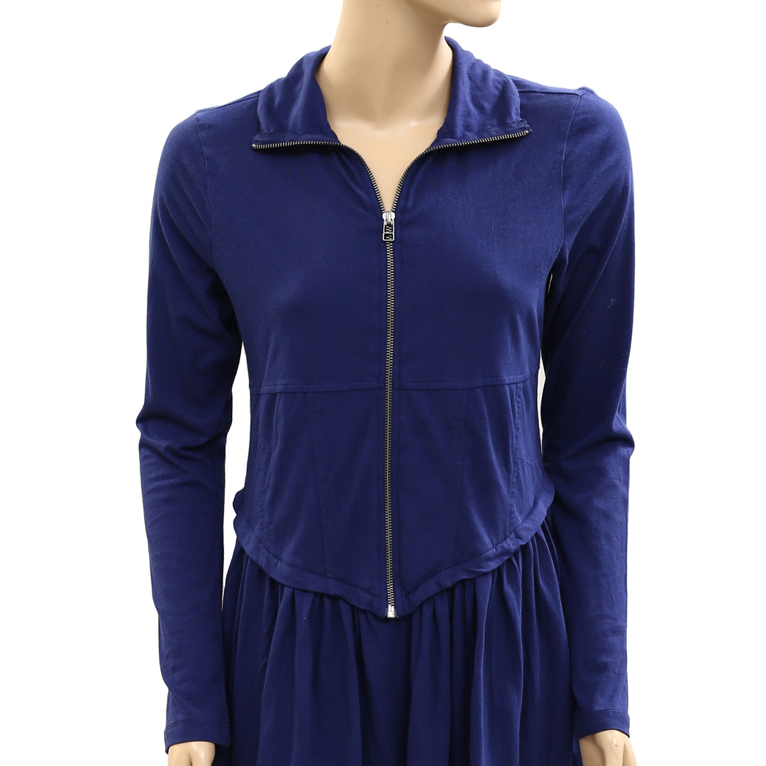Daily Practice By Anthropologie Taylor Long-Sleeve Zip-Front Mini Dress