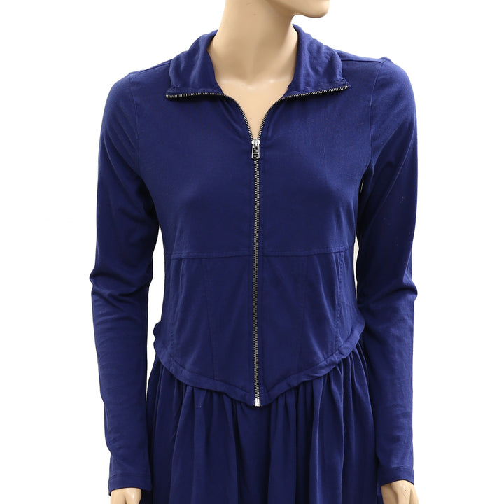 Daily Practice By Anthropologie Taylor Long-Sleeve Zip-Front Mini Dress