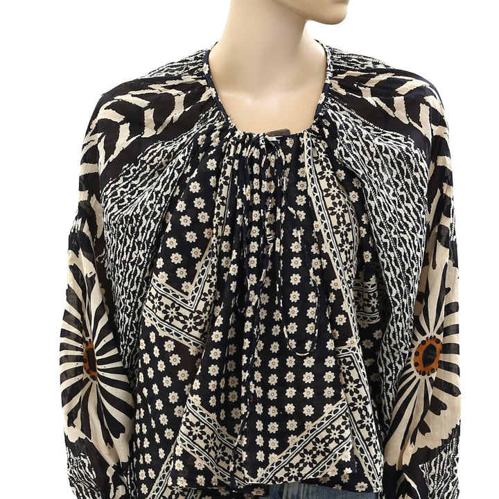 Free People Elena Printed Blouse Top