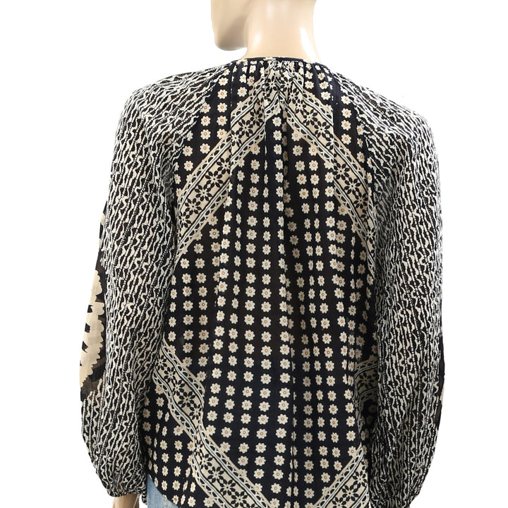 Free People Elena Printed Blouse Top