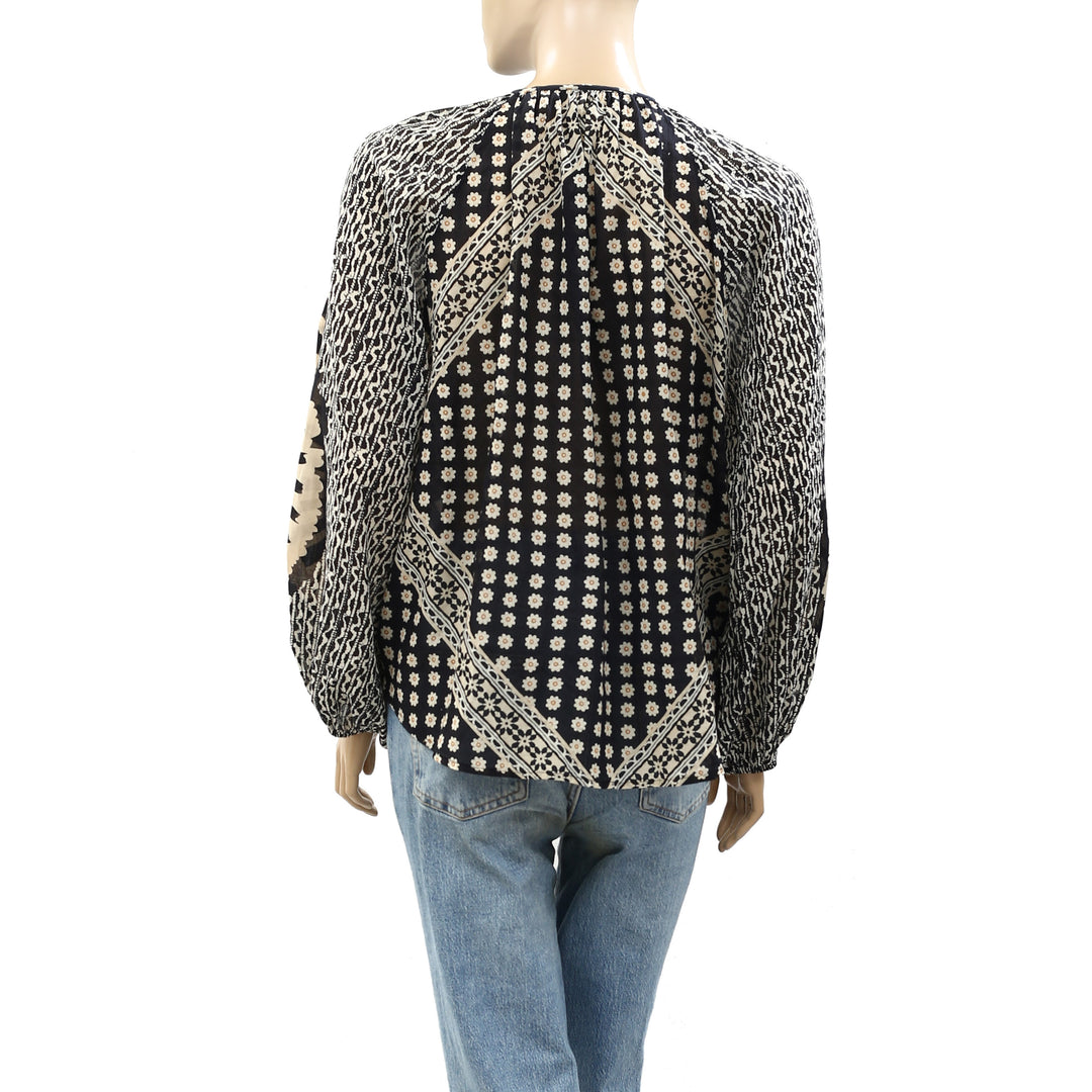 Free People Elena Printed Blouse Top