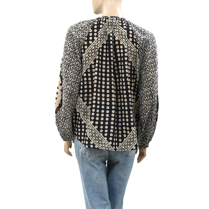 Free People Elena Printed Blouse Top