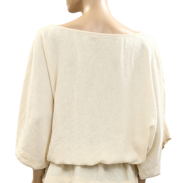 Free People Free Est Sylvie Linen Tunic Top