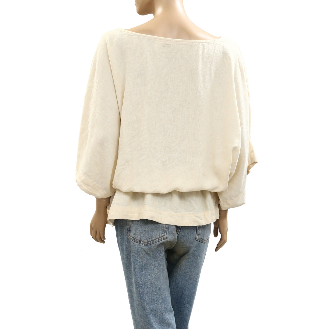 Free People Free Est Sylvie Linen Tunic Top