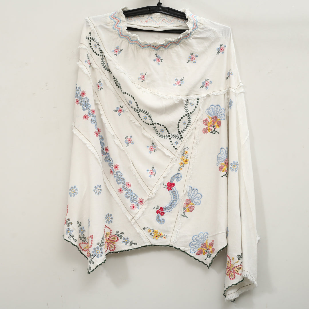 By Anthropologie Eyelet Floral Embroidered Midi Skirt