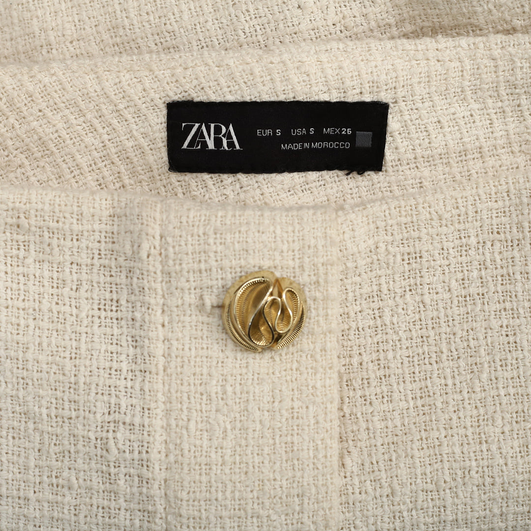 Zara Textured Tweed Mini Skort