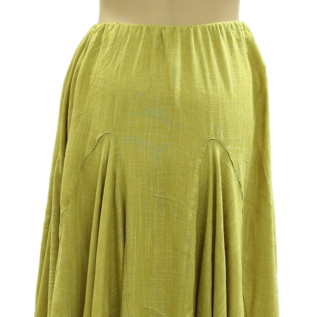 Free People Madras That Solid Linen Maxi Skirt