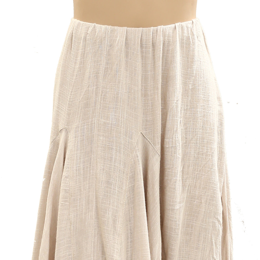 Free People Madras That Solid Linen Maxi Skirt