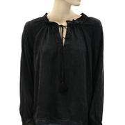 Zadig & Voltaire Theresa Lace Black Blouse Top