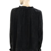 Zadig & Voltaire Theresa Lace Black Blouse Top
