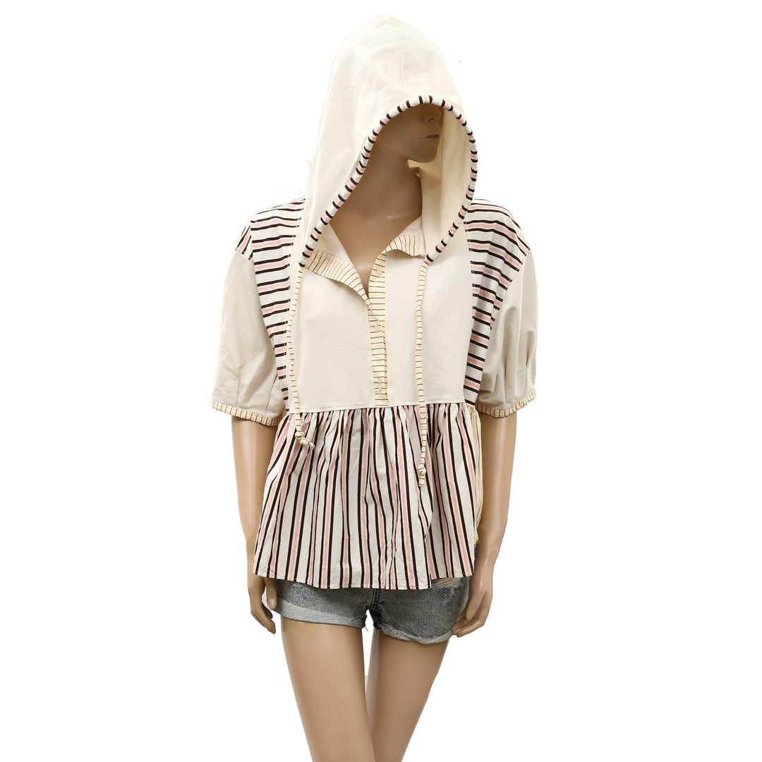 By Anthropologie Half-Sleeve Swing Blouse Top