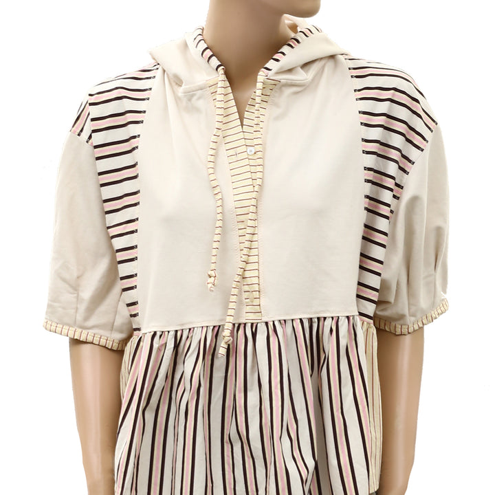 By Anthropologie Half-Sleeve Swing Blouse Top