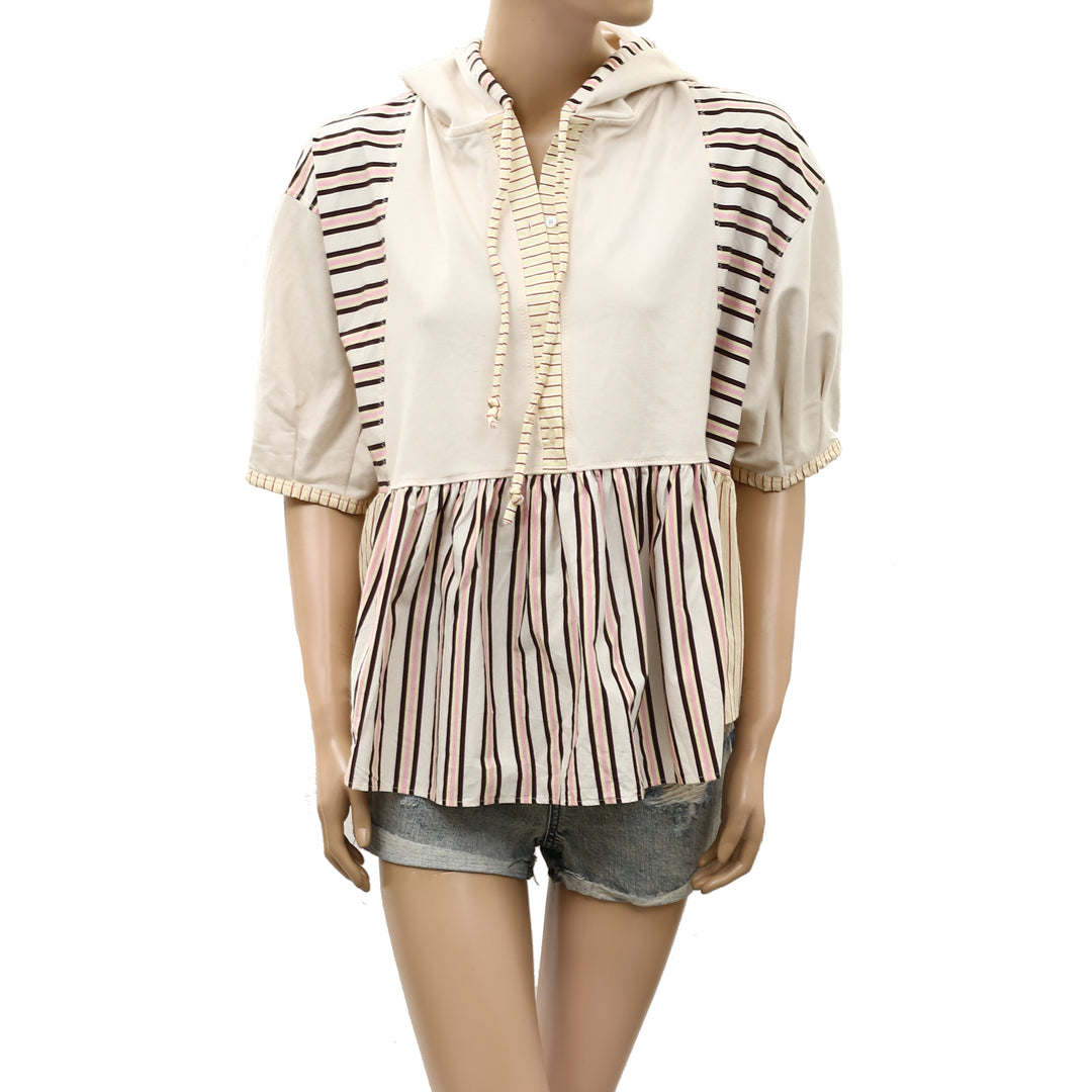 By Anthropologie Half-Sleeve Swing Blouse Top
