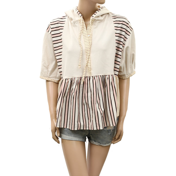 By Anthropologie Half-Sleeve Swing Blouse Top