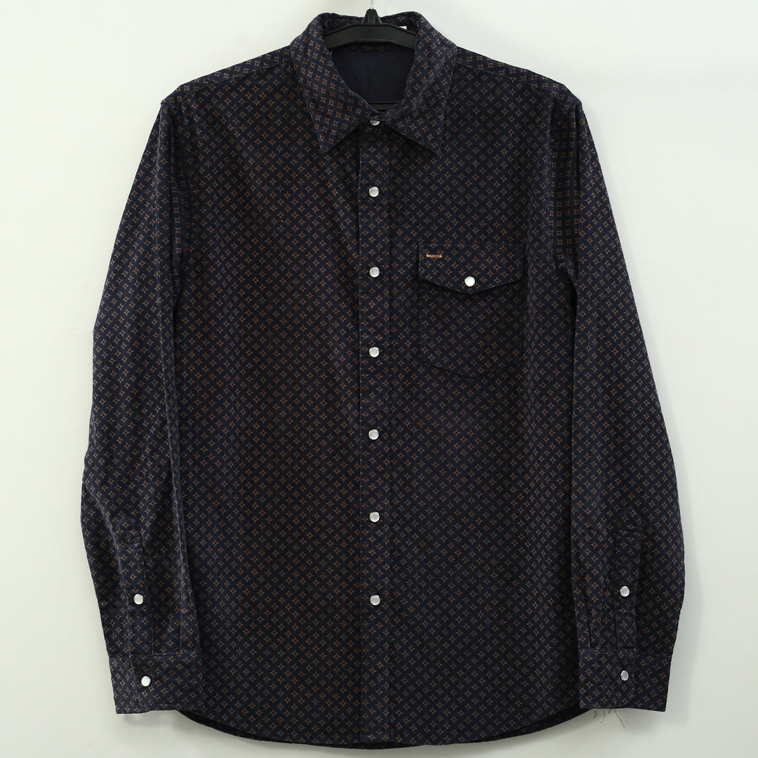 Criquet Corduroy Pearl Snap Star Gio Print Men Shirt