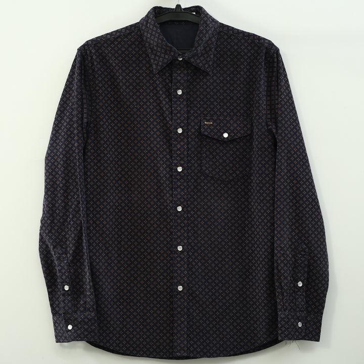 Criquet Corduroy Pearl Snap Star Gio Print Men Shirt