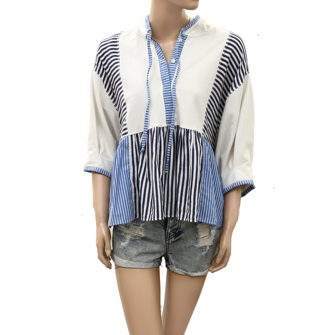 By Anthropologie Half-Sleeve Swing Blouse Top