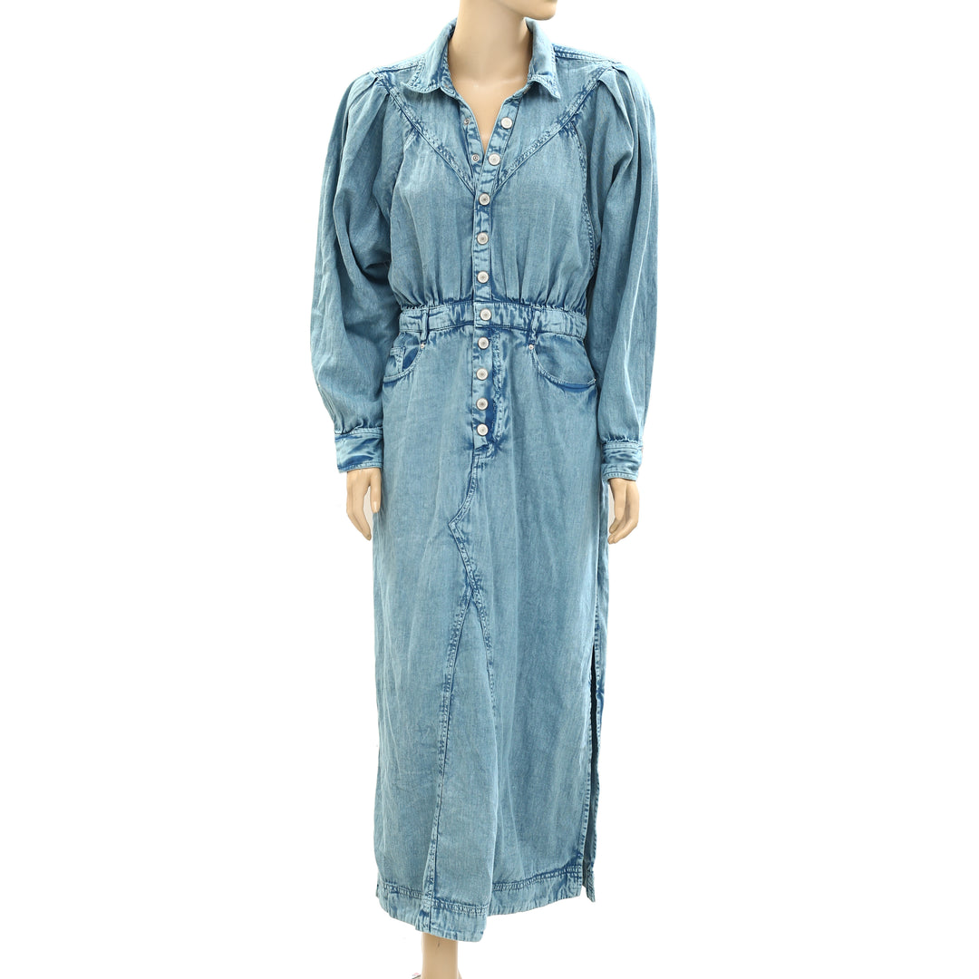 Free People Mad Love Denim Midi Dress