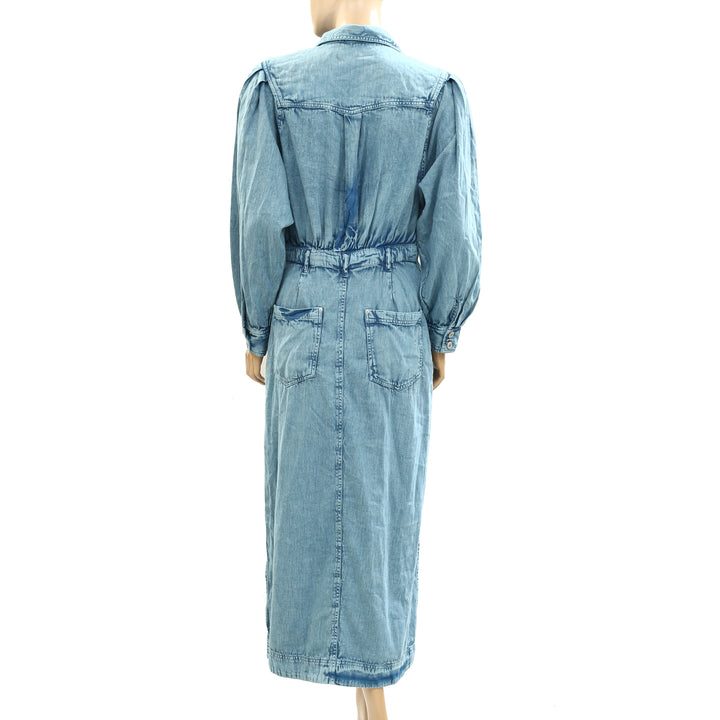 Free People Mad Love Denim Midi Dress