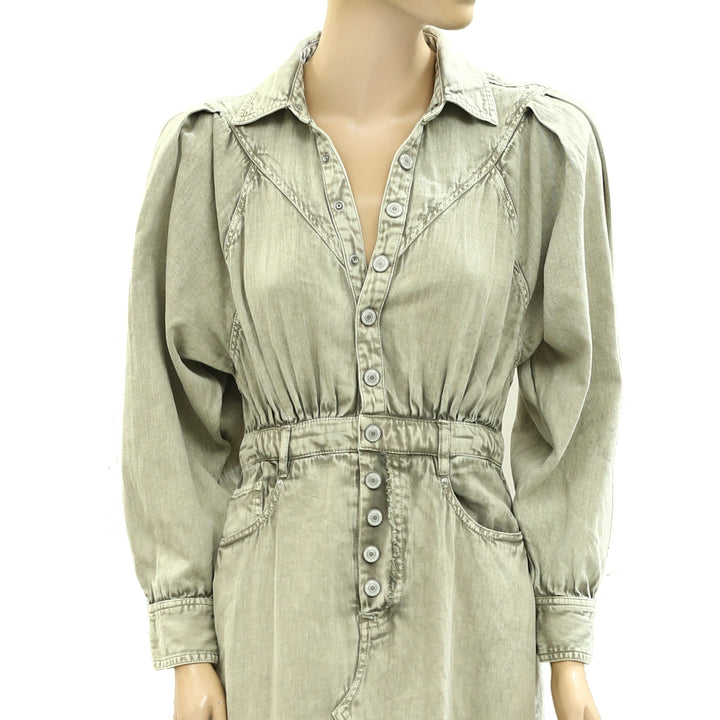 Free People Mad Love Denim Midi Dress