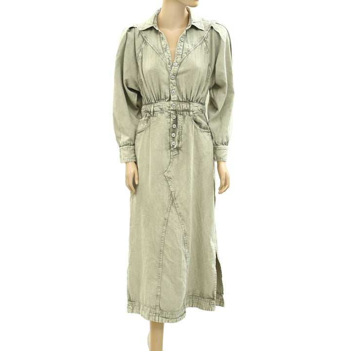 Free People Mad Love Denim Midi Dress