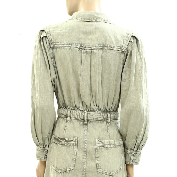 Free People Mad Love Denim Midi Dress