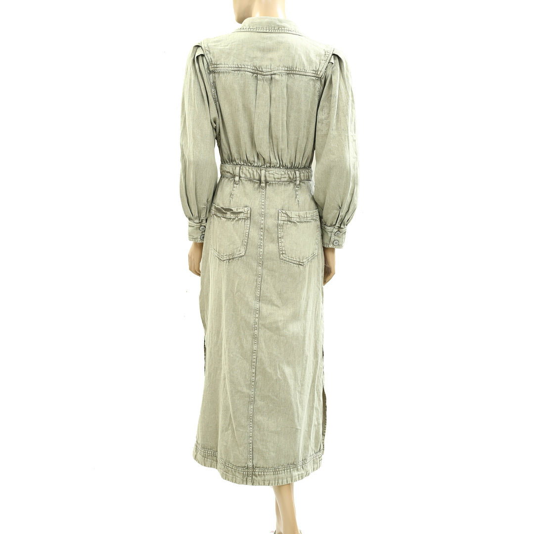 Free People Mad Love Denim Midi Dress