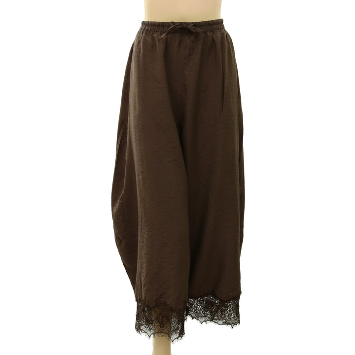 By Anthropologie Reverie Lace Trim Tapered Pants