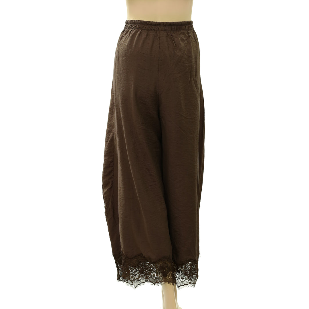 By Anthropologie Reverie Lace Trim Tapered Pants