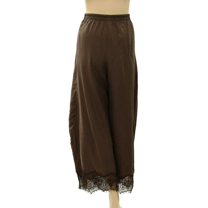 By Anthropologie Reverie Lace Trim Tapered Pants