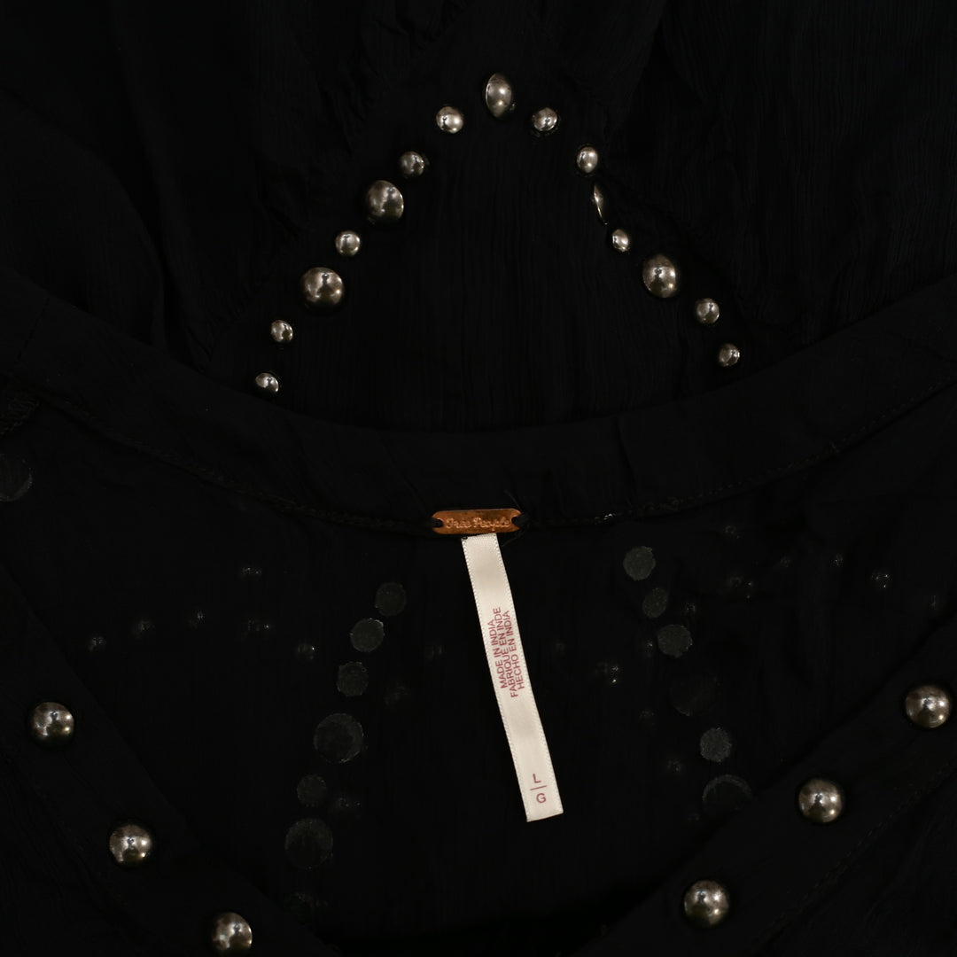 Free People So Fine Embellished Studded Blouse Top