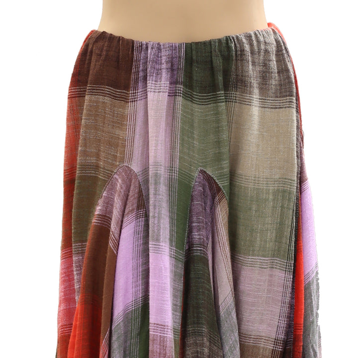 Free People Madras That Linen Maxi Skirt