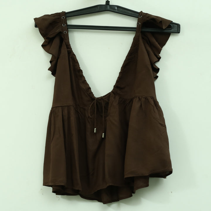 By Anthropologie Scoop-Neck Ruffle Blouse Top