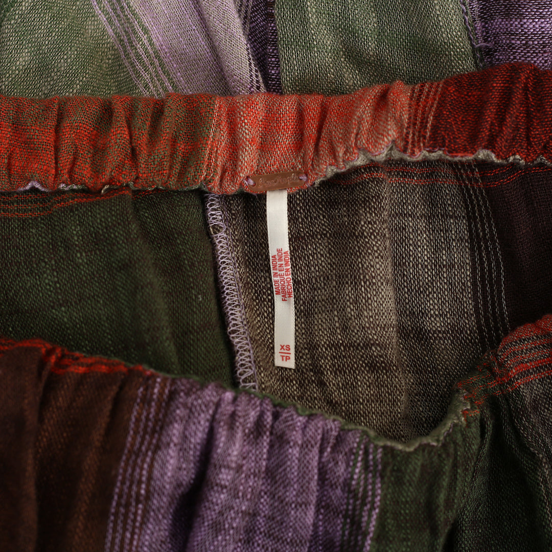 Free People Madras That Linen Maxi Skirt