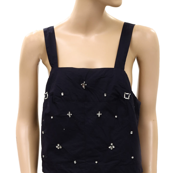 Anthropologie Maeve Sleeveless Embellished Beaded Blouse Top