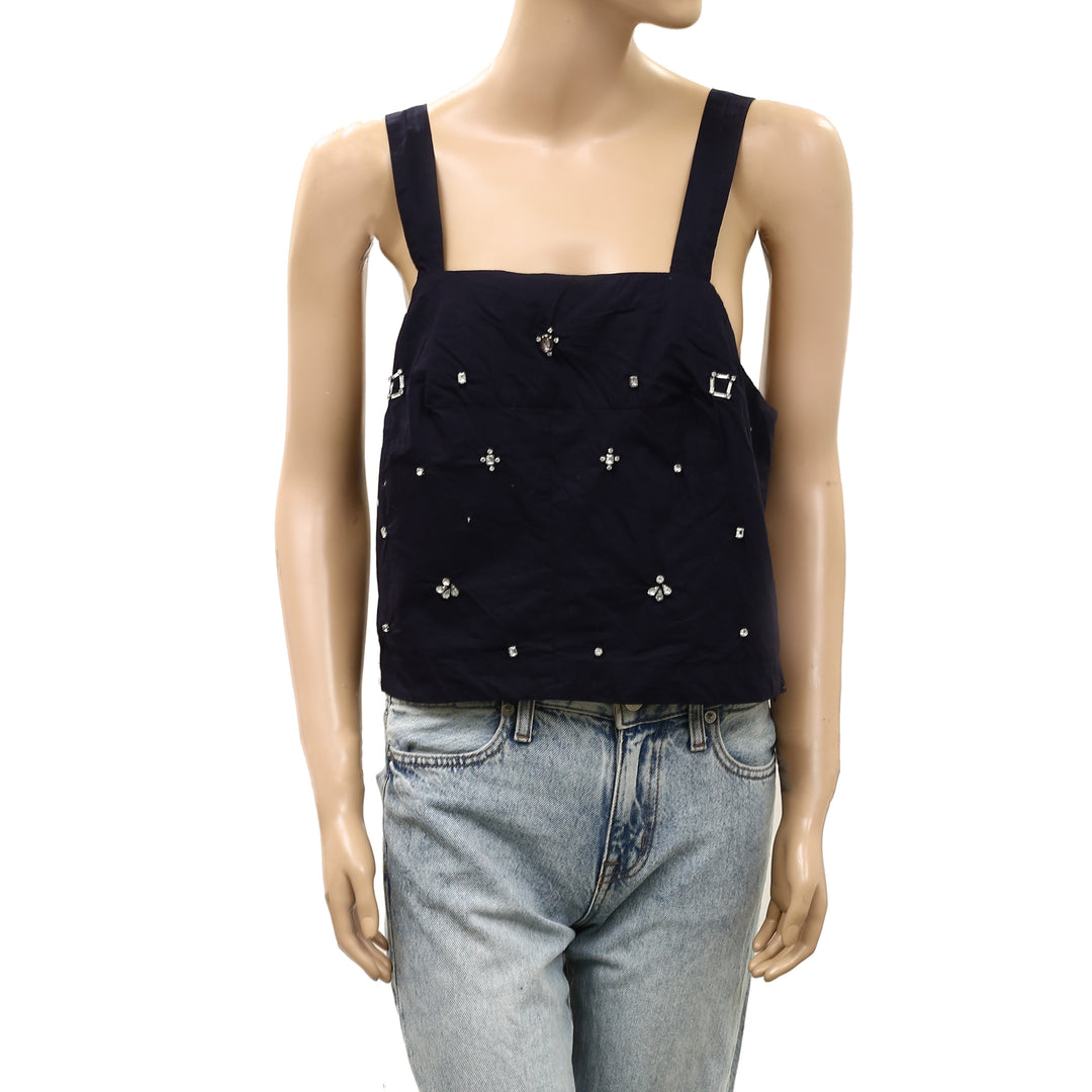 Anthropologie Maeve Sleeveless Embellished Beaded Blouse Top